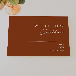 D'or Désert simple Livre d'invité Mariage en terre cu