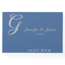 Dusty Blue Personnalisé Mariage Livre d'invité