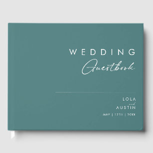 D'or Dusty Boho Livre d'hôtes Mariage vert et bleu