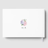 D'or Dusty Purple & Pink Hydrangea Mariage livre d'hôte (Verso)