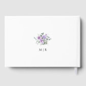 D'or Dusty Purple Rustic Floral Mariage Livre d'invité (Verso)