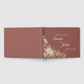 D'or Dusty Rose Automne Boho Mariage livre d'hôtes (Complet)