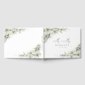 D'or Dusty Sage Green Mariage Livre d'invité (Complet)