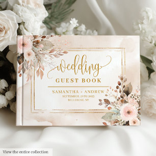 D'or Elégant Boho ivoire Beige or Boho Mariage livre d'