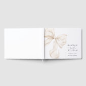 D'or Elegant Bow Mariage livre d'hôtes (Complet)