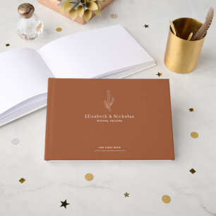 D'or Élégant désert Terra Cotta Mariage livre d'hôtes