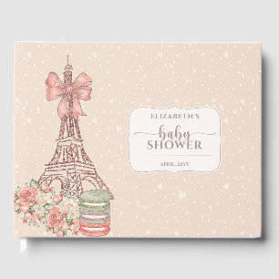 D'or Élégant Français Blush Beige Baby shower Livre d'h