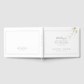 D'or élégant livre d'hôtes mariage blanc (Complet)