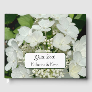 D'or Elégant livre d'hôtes Mariage Floral Hydrangea Bla
