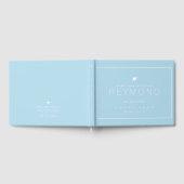 D'or élégant livre d'hôtes mariage moderne bleu clair (Complet)