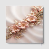 D'or Elégant Livre d'Invité Floral Peach Orange (Verso)