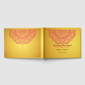 D'or Elégant Livre d'invité Gold Pink Paisley Mandala (Complet)