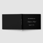D'or Élégant Livre d'invité Mariage de script noir blan (Complet)