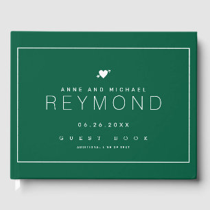 D'or Elégant Mariage moderne livre d'hôtes chasseur-ver