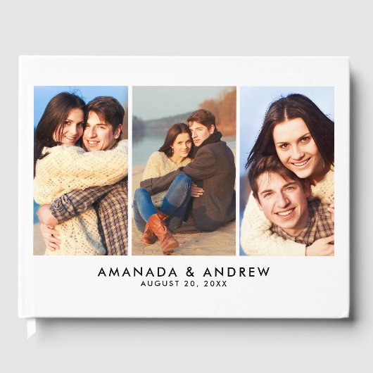 D'or Élégant Moderne Multiples Photos Mariage Livre d'i (Recto)