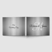 D'or Élégant Monogramme Argent Script Mariage livre d'h (Complet)