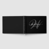 D'or Élégant Monogramme noir Mariage livre d'hôtes (Complet)