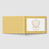 D'or Élégant Monogramme Or Mariage Livre d'invité (Complet)