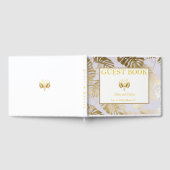 D'or Elégant Monstera Gilded Gold Mariage livre d'hôtes (Complet)