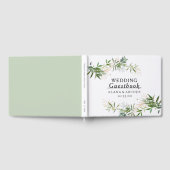 D'or Elégant Olive Greenery Livre d'invité Mariage (Complet)