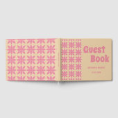 D'or Elégant pêche et rose simple livre d'invité classi (Complet)