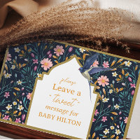 Elégant Petit Oiseau Floral Baby shower Livre d'In