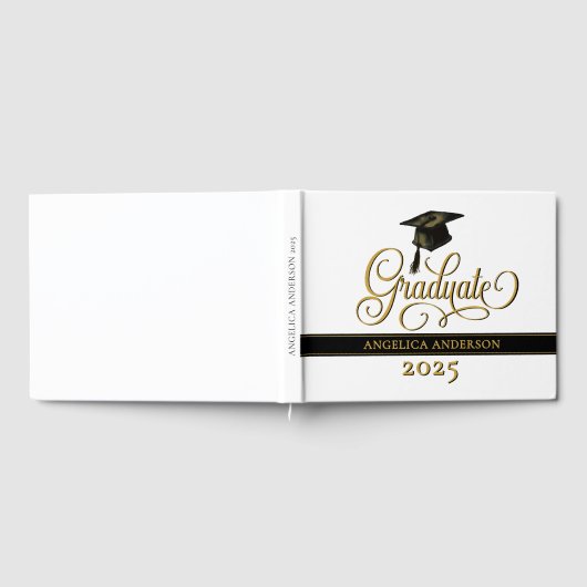 D'or Élégant Script Graduate Livre d'invité (Complet)