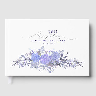 D'or Élégant violet Botanique Mariage Livre d'invité