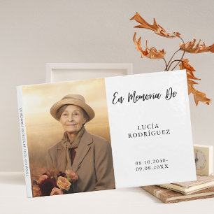 D'or Em Memoria Spanish Funeral Photo Livre d'invités