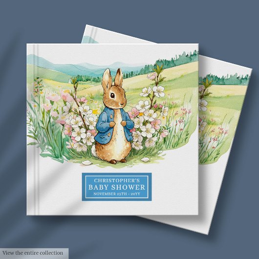D'or Enchanter Peter Rabbit Baby shower Livre d'invité 