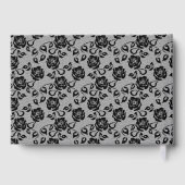 D'or Faux Black Lace Rose Fishnet Livre d'invité (Verso)