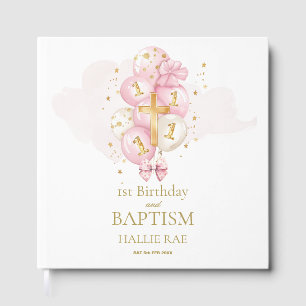 D'or Filles 1er anniversaire & Baptême Keepsaké Livre d