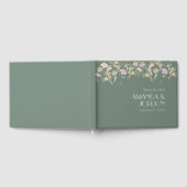 D'or Fleur sauvage Sage Deco Mariage Livre d'invité (Complet)