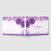 D'or Fleurs violettes fleurissent Livre d'invité (Complet)