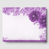 D'or Fleurs violettes fleurissent Livre d'invité (Verso)