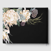 D'or Floral blanc | Livre d'invité Mariage noir (Verso)