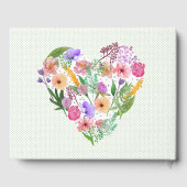 D'or Floral Heart Mariage Livre d'invité (Verso)