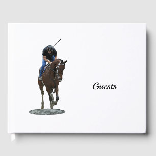 D'or Galloping Thoroughbred Horse Et Rider Livre D'Invi
