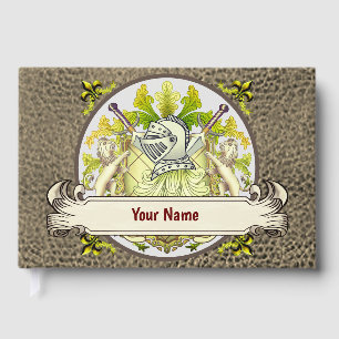 D'or Green Knight Family Crest Livre de nom