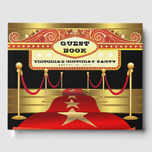 D'or Hollywood Anniversaire de la fête Livre d'invités