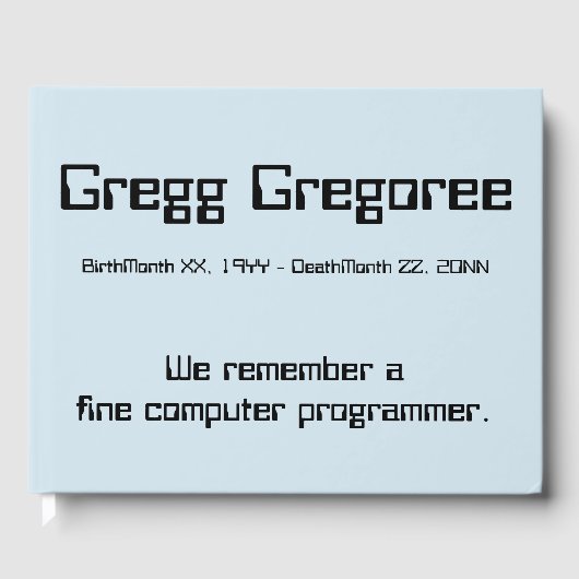 D'or Informaticien Funérailles/Memorial Livre d'invités (Recto)