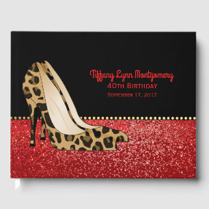 D'or Jaguar Stilletos Événement Livre d'invités