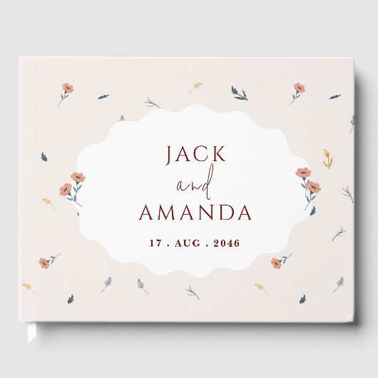 D'or Joyeux Spring Floral Faire-part de mariage livre d (Recto)