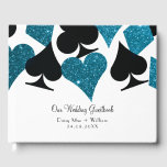 D'or Las Vegas Malibu Blue Parties scintillant Livre d'<br><div class="desc">Ce livre d'hôtes à couverture rigide présente une élégante typographie et des graphiques de costumes de cartes en parties scintillant noir et bleu turquoise. Parfait pour un mariage de Las Vegas glitzy ou une petite cérémonie dans une petite chapelle au large de la bande, bienvenue à la réception avec un...</div>