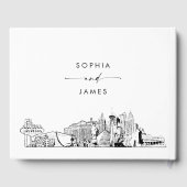 D'or Las Vegas Skyline Mariage Livre d'invité (Verso)