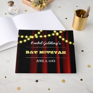 D'or Lights de cinéma Livre d'invité Bat mitzvah jaune