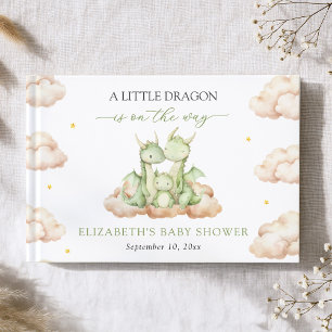 D'or Little Dragon Baby shower Livre d'Invité