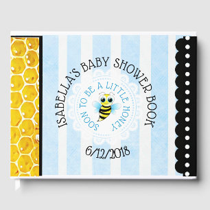 D'or Livre de Baby shower personnalisé sur les bourdons