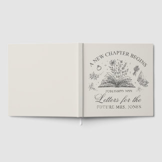 D'or Livre de lettres personnalisées pour la mariée Thè