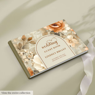D'or Livre de mariage terracotta beige olive bohème fan